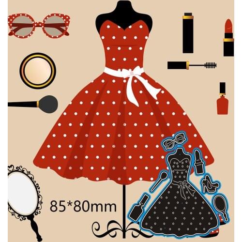 Skirt Bow Glasses Metal Cut Dies Stencils for Scrapbooking Stamp/Photo Album Decorative Embossing DIY Paper Cards