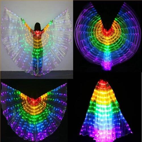 Egypt LED Isis Wings Belly Dancing Dance Costume Light up Wing for Kids Adult