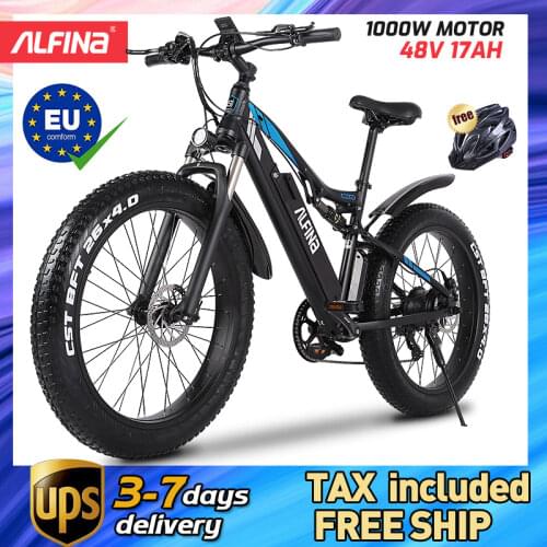 ALFINA FX-03plus 1000W 80KM electric mountain bike SnowBike 48V 17Ah 26 Inch Tires ebike electric bicycle Ebike Lithium Battery