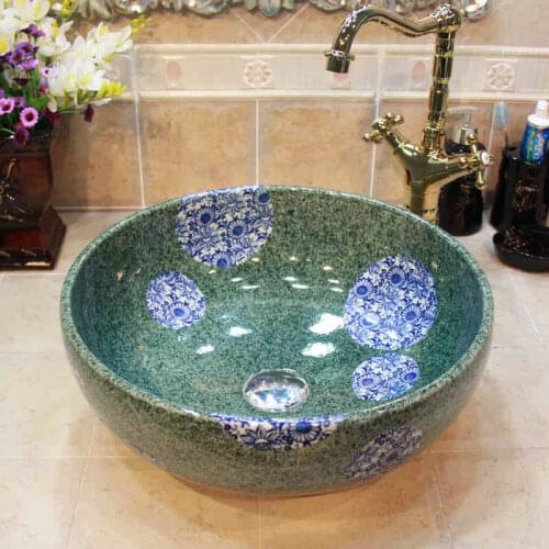 Jingdezhen factory directly art hand painted ceramic wash basin outdoor wash basin