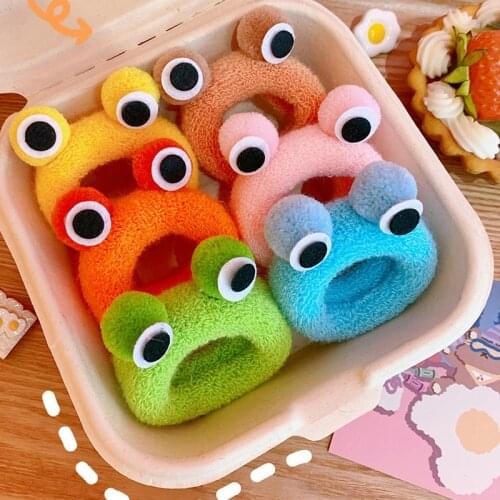 Korean Version of Ins Cute Plush Hair Rope Female Personality Frog Hair Ring Fresh Japanese Girl Headdress Rubber Band
