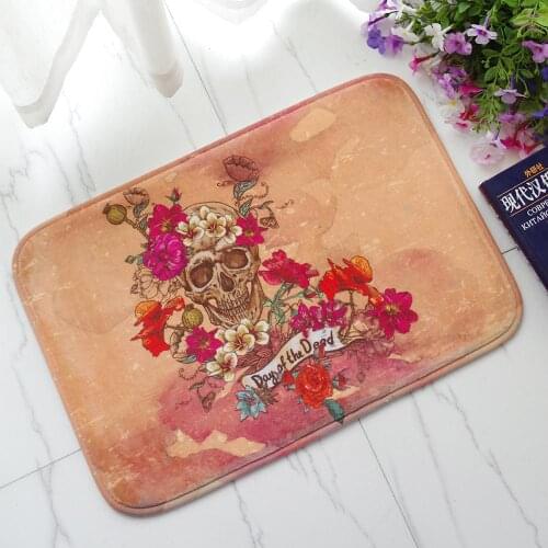 Terror Kuso Halloween Skulls Digital Printing Rug Bath Non-Slip Rugs Absorbent Bedroom Floor Waterproof Carpets Home Mats Decor
