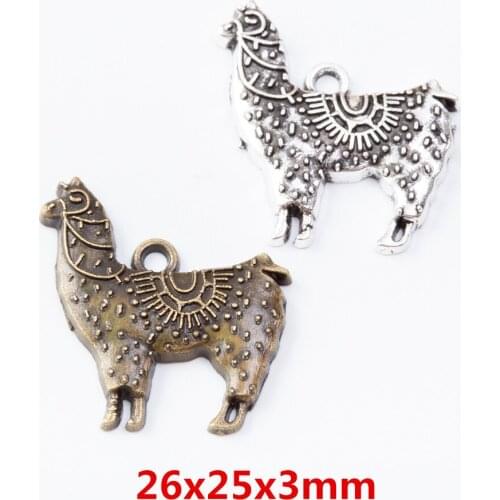25 pieces of retro metal zinc alloy Alpaca pendant for DIY handmade jewelry necklace making 7038