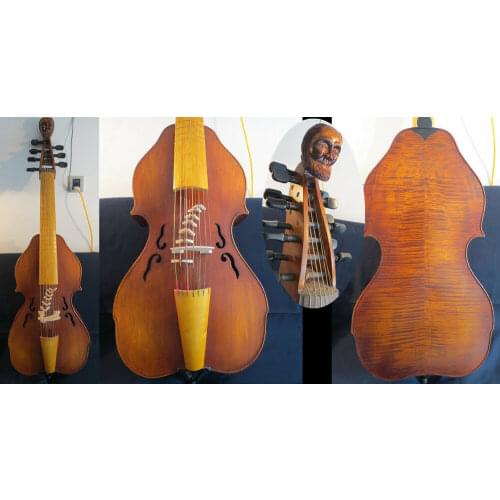 Copy old song install Frets with 7 bridges 14string 25 1/2" viola da gamba#11101