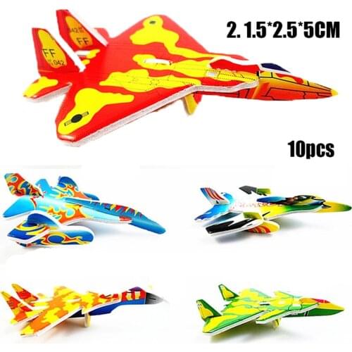 10 Pcs Flying Glider Planes Aircraft Fighter DIY Aeroplane Kids DIY Toys Children Gifts Model Aeroplane Toy Educational Tools