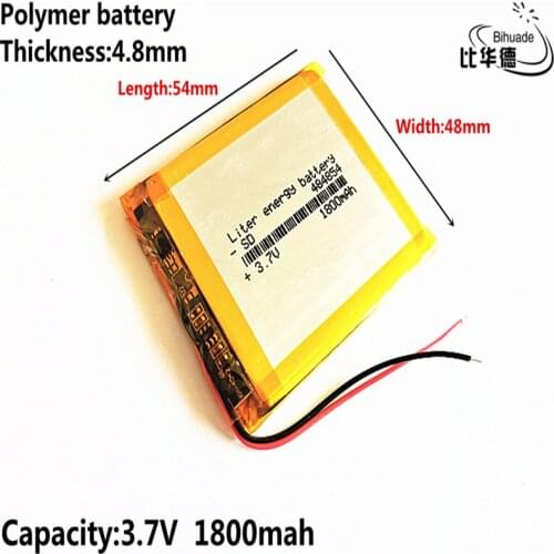 Good Qulity Liter energy battery 3.7V,1800mAH 484854 Polymer lithium ion / Li-ion battery for tablet pc BANK,GPS,mp3,mp4