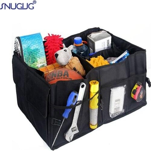 Multi-Pocket Shopping Bag Portable Foldable Non-woven Reusable Large Grocery Tote Bag Car Organizer Truck Picnic Container Bags