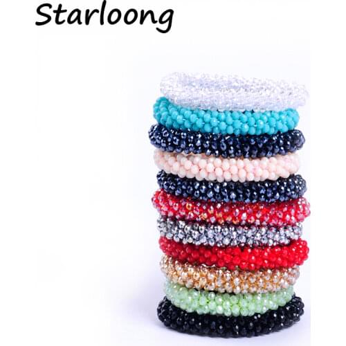 New arrival fashion jewelry multi-color rondelle crystal Porcelain beads handmad strand bracelet