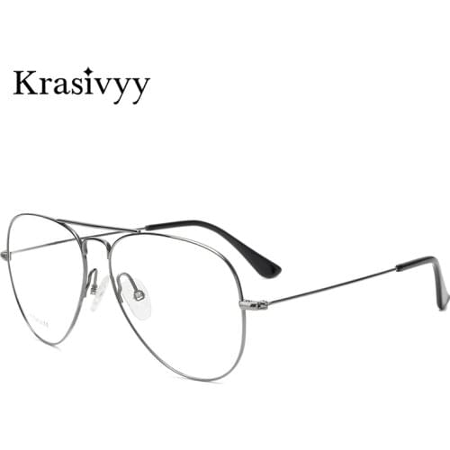 Krasivyy BRAND Classic Glasses Frame Men Pure Titanium Pilot Optical Prescription Eyeglasses 2021 New Retro Myopia Eyewear