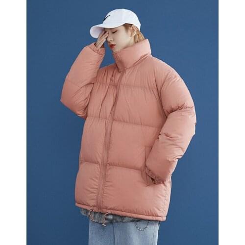 2020 Winter New Woman Casual Parkas Solid Color Korean Streetwear Warm Coats Man Fashion Warm Parka Clothing