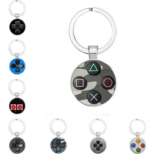 Popular Brand Game Controller Photo Keychain Strange Boyfriend Gift Jewelry Glass Cabochon Dome Keychain