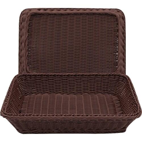 Hand-Woven Storage Basket Rattan Storage Tray Wicker Baskets Bread Fruit Food Breakfast Display Box Handicrafts Home Decoration
