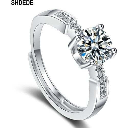 SHDEDE Finger Rings Resizable Wedding Party Jewelry Embellished With Crystals From Swarovski Womens Female Accessories -X377