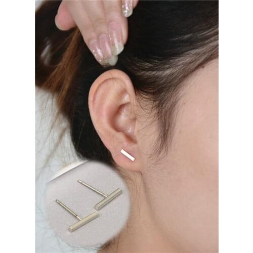 Earrings Womens Fashion T Shape Punk Stud Alloy Bar Ear Delicate Gift Chic