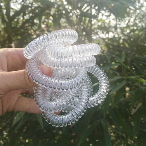 10Pcs Women White Elastic Hair Bands Transparent Rubber Bands Girls scrunchies Bracelet Hair Tie For Ponytail gum Accessories