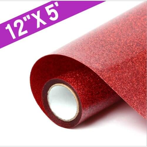 12‘’x5‘ Glitter Heat Transfer Vinyl Bundle Paper Iron On Vinyl Heat Press Vinyl Sheets for DIY T-Shirt Clothes Textile Craft