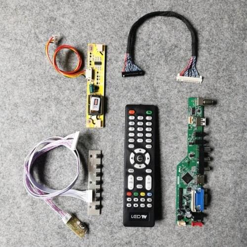 1440*900 VGA USB matrix 30 Pin LVDS DIY kit LCD monitor universal controller board 2CCFL Fit LTM190BT03/LTN170X3/TM190MCS01