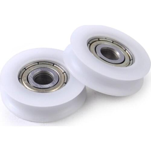 4Pcs 5*21*7mm 625zz U Groove Guide Pulley Sealed Rail Ball Bearing Nylon Embedded