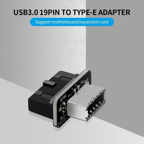 Motherboard USB3.0 19PIN to Type-E 90° Adapter Driver-free Converter High-speed Transmission Support Motherboard Expansion Card