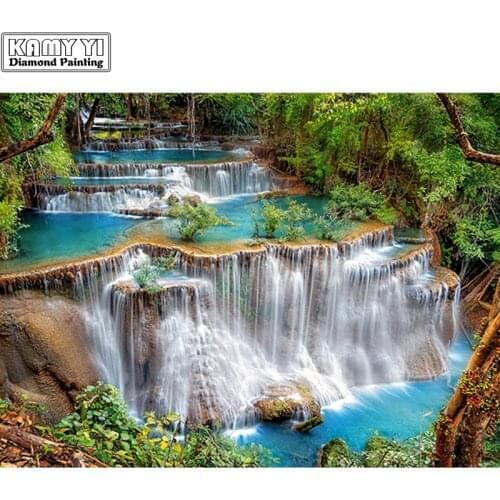 100% Full 5D Diy Daimond Painting Cross-switch Beauty Waterfall Diamond Painting Square/Round Rhinestones Painting Embroidery SY