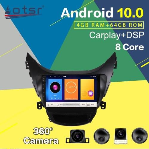 Car GPS Navigation Multimedia Player For Hyundai Elantra 2010-2013 Android Radio Tape Recorder PX6 Auto Stereo Audio Head Unit