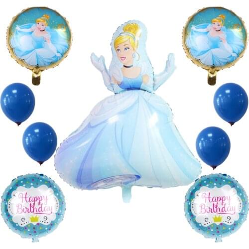 1set Large Belle Cinderella Snow White sofia Princess Foil Balloons Baby Birthday Party Decoration Helium Balloons kid gift