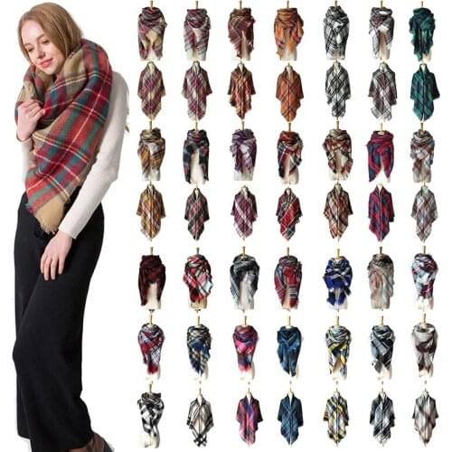 Designer 2020 knitted spring winter women scarf plaid warm cashmere scarves shawls luxury brand neck bandana pashmina lady wrap