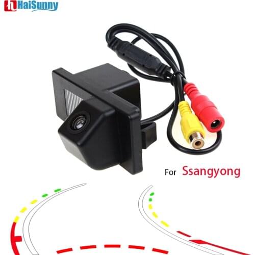 Intelligent Dynamic Trajectory Line Rear View Camera HD CCD Reverse Parking Camera For SsangYong Kyron Rexton Korando Actyon