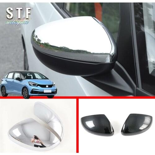 ABS Car Accessories Side Mirror Cover Trim Rear View Cap Overlay Molding Garnish For Honda Fit Jazz MK4 2020 2021