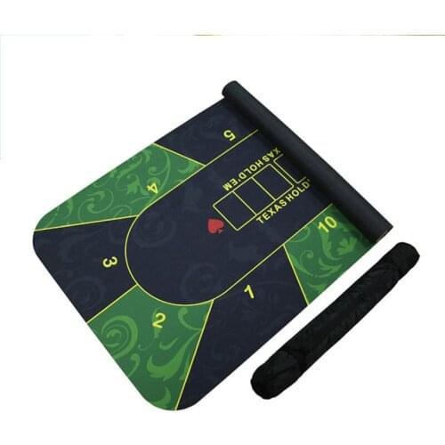 1.2*0.6m Hold'Em Texas Poker Cloth Table Mat Black Jack Baccarat Dice Durable Rubber Home Gaming Desk Pad