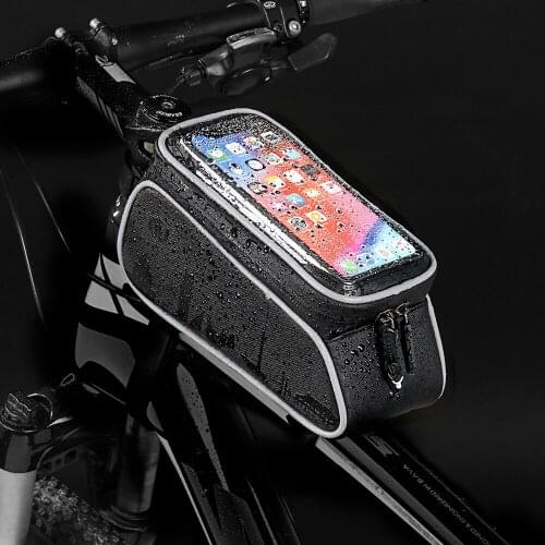 Rainproof Water-proof Bicycle Bags Cycling Bike Frame Phone Bage Holder Mobile Phone Touchscreen Bag Case Pouch