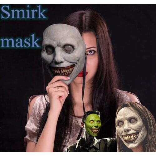 New Demon Smile White Eyes Demon Headgear Mask Halloween Horror Terror Ghost Devil Mask Cosplay Decoration Kawaii Accessories