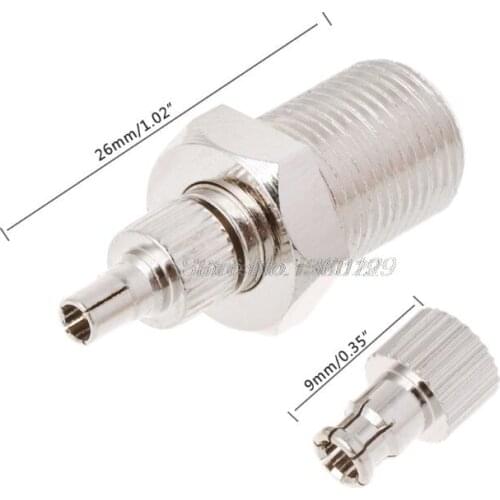 F Female To TS9 & CRC9 Male Plug Coaxial Adapter RF Connector Nickel Plated Wholesale&DropShip