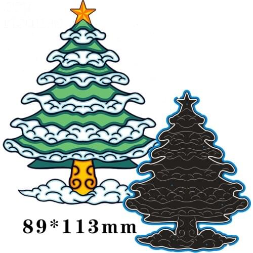 Cutting Metal Dies Christmas Tree for 2020 New Stencils DIY Scrapbooking Paper Cards Craft Making New Craft Decoration 89*113mm