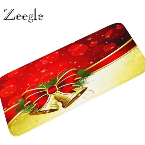 Christmas Kitchen Long Carpet Anti-slip Bathroom Carpet Hallway Rug Absorbent Living Room Carpet Washable Bedside Carpet Mat