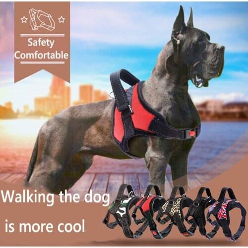 2020 New arrive Pets Dog Harness Vest Reflective Tape Breathable Mesh Pet Dogs Leash Harness S/M/L/XL Dog Collar Accessories