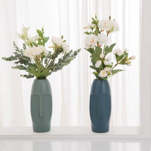 Home Vases Plastic European-style Vase Imitation Ceramic Flower Pot Wedding Hydroponic Plant Decoration Modern Home Decoration