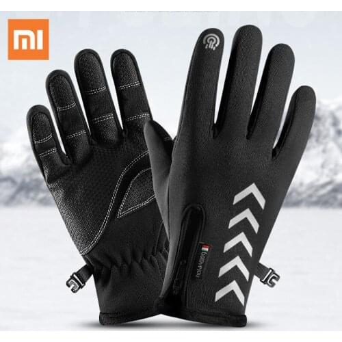 Xiaomi Riding Waterproof Winter Cycling Gloves Windproof Outdoor Sport Ski Gloves Touchscreen Men Women Fleece Lining Warm Glove