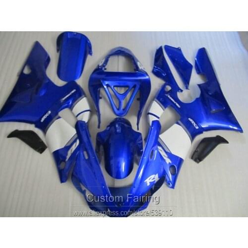 High quality fairing kit for Yamaha YZFR1 00 01 blue white black fairings set YZF R1 2000 2001 LK37