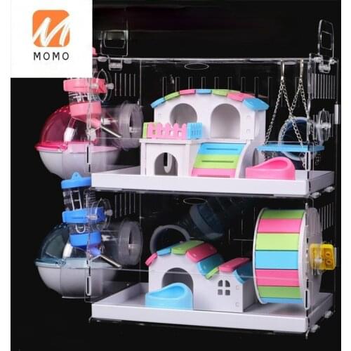 Drawer Hamster Cage Acrylic Transparent Oversized Villa Double-Layer Toy Supplies