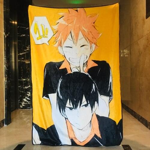 Haikyuu Yellow Anime Figures Cartoon Product Cosplay Accessories Blanket Warm Home Bed Winter Gifts