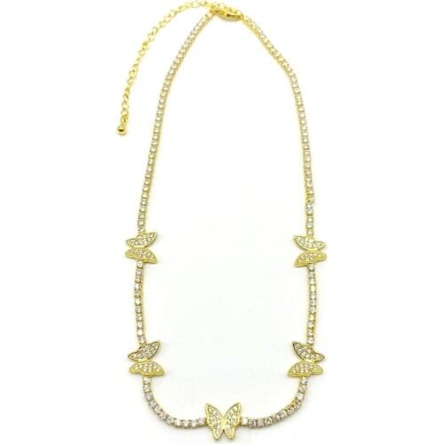Bohemian Gold Color butterfly Choker Necklace Women