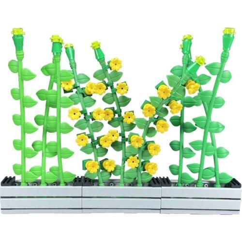 Winter Jasmine Street Views City MOC Toys For Children Light Green Rattan Accessories Building Blocks Compatible Decoration Toys