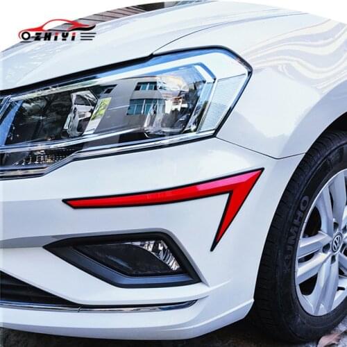 2 Pieces 3D Car Styling Front Bumper Decoration Protection Strip Pvc Anti-scratch Anti-collision Adhesive Strip Cover Stickers