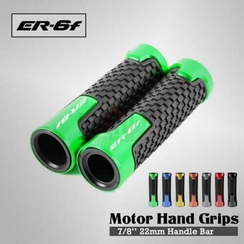 7/8"22mm Motorcycle Accessories Universal CNC Aluminum+Rubber Handle Grips for KAWASAKI NINJA650 ER6F ER6N 08-21 EX650