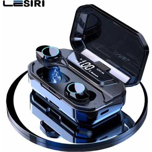 G02 TWS 5.0 Bluetooth Earphone 9D Stereo Wireless Earphones IPX7 Waterproof Ear Buds 3300mAh LED Smart Power Bank Phone Holder