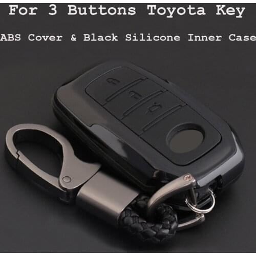 Carbon Fiber Key Cover Case Shell Protector For Toyota Chr Rav4 Auris Avensis Prius Aygo Camry Land Cruiser 200 Prado Crown