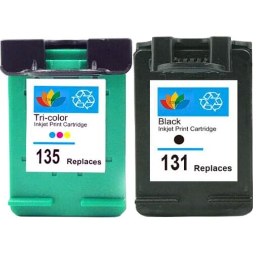 2 Compatible HP131 HP135 XL Ink Cartridge C8765HE C8766HE for HP Deskjet 460 5740 5940 6520 6540 2570 5743 5943