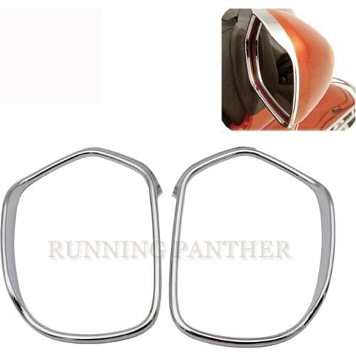 2pcs Chrome Visored Mirror Trim Cover for Honda GL1800 Gold Wing 2001-2013 2012 2011 2010 2009 2008 2007 52-683