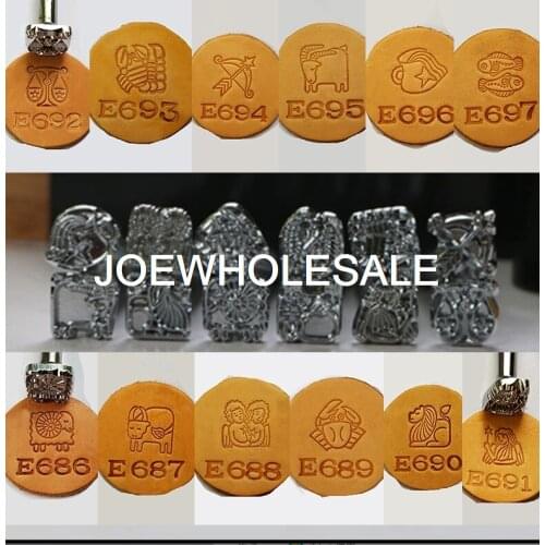 Leather metal tool.Twelve constellations leather print stamps E686/E687/E688/E689/E690/E691/E692/E693/E694/E695/E696/E697